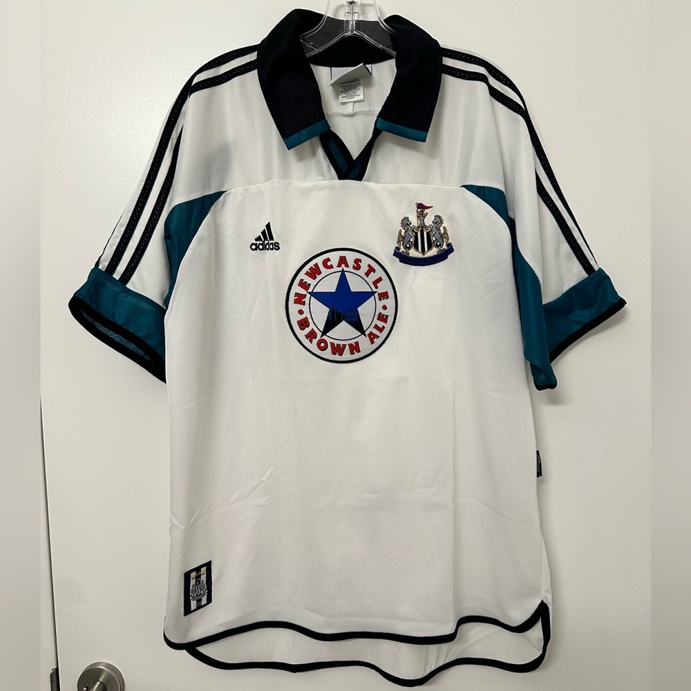 Adidas Men's White and Teal Newcastle United Team Jersey